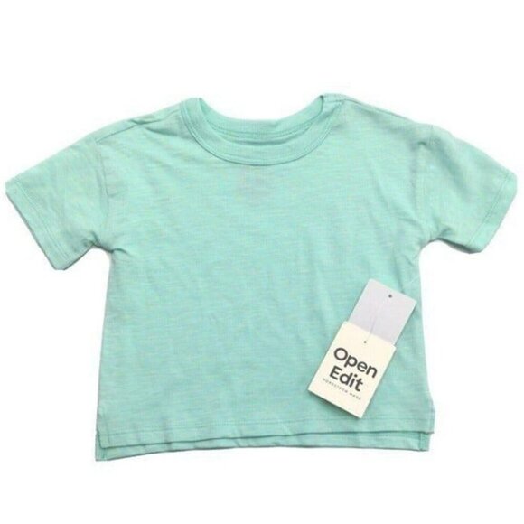 Open Edit Nordstrom Baby Boy Clothes Top & Pants Set 6 Mo Green Multicolor NEW - Picture 4 of 9